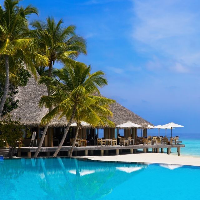 Caribbean beach and Pool hut